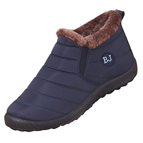 LOIJMK Winterboots Herren Gefüttert Winterschuhe Wasserdicht Schneeschuhe Wanderschuhe Slip On Sneaker Rutschfest Arbeitschuhe Trekkingschuhe Winter Warm Outdoorschuhe Turnschuh Sportschuhe Gr.39-44 von LOIJMK