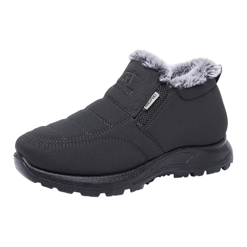 LOIJMK Winterschuhe Damen Wasserdicht Winterboots Schneestiefel Kurzstiefel Winterstiefel Gefüttert Thermostiefel Warm Winter Ankle Boots Damenstiefel Stiefeletten Schlupfstiefel Arbeitsschuhe von LOIJMK