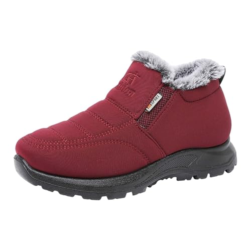 LOIJMK Winterschuhe Damen Wasserdicht Winterboots Schneestiefel Kurzstiefel Winterstiefel Gefüttert Thermostiefel Warm Winter Ankle Boots Damenstiefel Stiefeletten Schlupfstiefel Arbeitsschuhe von LOIJMK