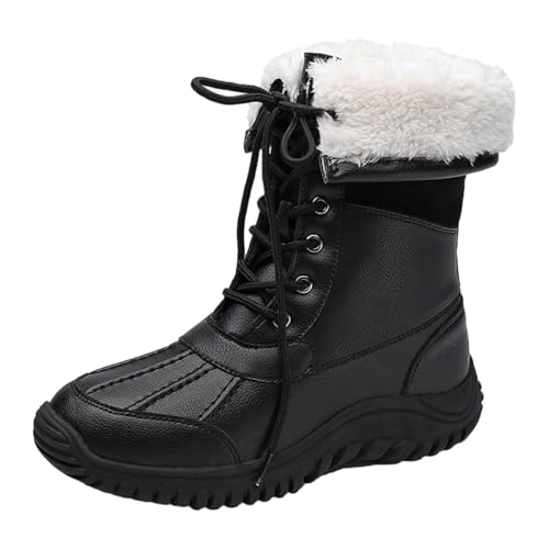LOIJMK Winterstiefel Damen Gefüttert Schneestiefel Winterboots Wasserdicht Schnürstiefel Warm Winterschuhe Thermostiefel Damenstiefel Schlupfstiefel Winter Stiefel Arbeitsstiefel Wanderstiefel von LOIJMK