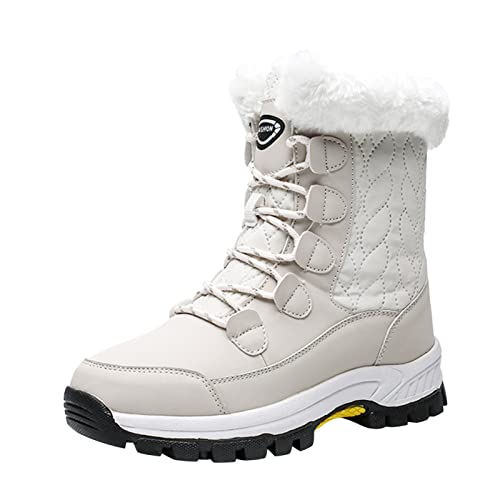 LOIJMK Winterstiefel Damen Schnürstiefel Gefüttert Winterboots Winterschuhe Wasserdicht Schneestiefel Warm Thermostiefel Damenstiefel Schlupfstiefel Winter Stiefel Arbeitsstiefel Wanderstiefel von LOIJMK