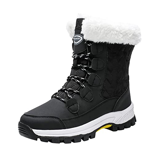 LOIJMK Winterstiefel Damen Schnürstiefel Gefüttert Winterboots Winterschuhe Wasserdicht Schneestiefel Warm Thermostiefel Damenstiefel Schlupfstiefel Winter Stiefel Arbeitsstiefel Wanderstiefel von LOIJMK