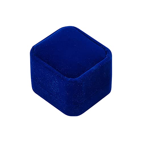 LOIJMK Wunderschöne Ringschatulle aus Samt, Premium-Samt-Ring-Geschenkbox für Hochzeitsanträge, Schmuck-Aufbewahrungsbox Keramik Ringe (hot-3-Blue, One Size) von LOIJMK
