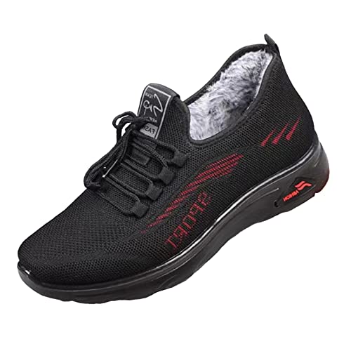 Laufschuhe Sneaker Herren Winter Warme Sportschuhe FüR MäNner Atmungsaktiv Sportschuhe Freizeitschuhe Fitness Turnschuhe Lace Up Sportschuhe Mode Schwarz von LOIJMK