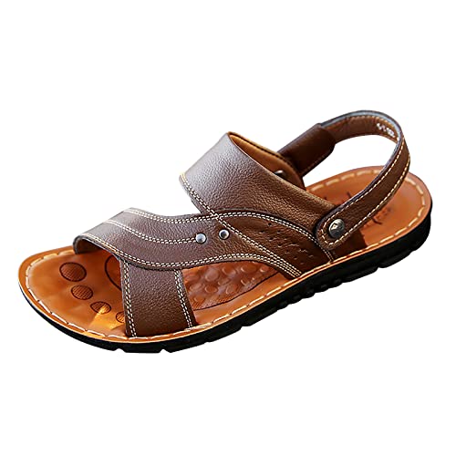 Männer Sandalen Leder, Sandaletten Herren Hausschuhe, Bequemschuhe Outdoorsandalen Herren Sommer Strandsandalen Pantoffel Klassischer Freizeitschuhe Sandalette Herren Sommerschuhe von LOIJMK