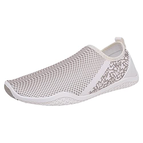 LOIJMK Rohde Schuhe Herren Winter Herren-Sportschuhe, modisch, für den Sommer, neues Muster, einfach, schnell trocknend, rutschfest, leicht, zum Hineinschlüpfen, Paar-Stil, Stahlkappen (White, 41) von LOIJMK