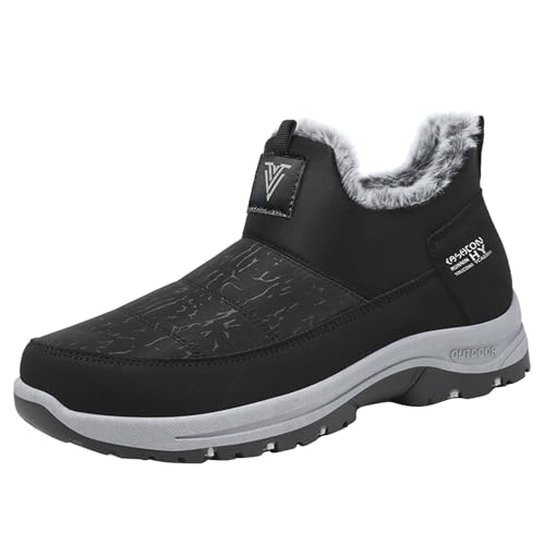 Schneestiefel Herren Wasserdicht - Walking Schuhe Herren Breit Weiter Schaft Kurzstiefel Dicke Sohle Rutschfest Wanderschuhe Turnschuhe Halbstiefel Warme Ankle Boots Trekkingschuhe Arbeitsschuhe von LOIJMK