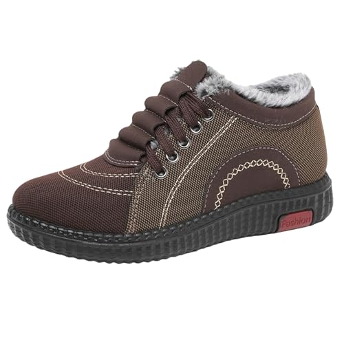 Schnürschuhe Damen Gefüttert Sportschuhe Turnschuhe Winterschuhe Canvas Sneaker Warm Winter Boots Halbschuhe Wanderschuhe Trekkingschuhe Arbeitschuhe Outdoorschuhe Schlupfstiefel Freizeitschuhe von LOIJMK