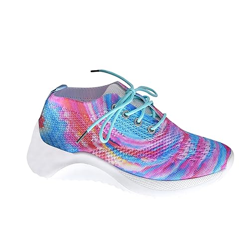 Schuhe Damen Sneaker, Farbige Bedruckte Sportschuhe Damen, Leicht Turnschuhe Damen Sommerschuhe Laufschuhe Damen Freizeitschuhe Bunte Orthopädische Schuhe Walkingschuhe Damenschuhe von LOIJMK