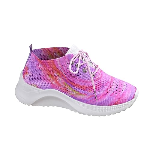 Schuhe Damen Sneaker, Farbige Bedruckte Sportschuhe Damen, Leicht Turnschuhe Damen Sommerschuhe Laufschuhe Damen Freizeitschuhe Bunte Orthopädische Schuhe Walkingschuhe Damenschuhe von LOIJMK