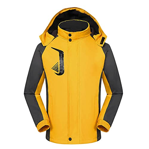 Skijacke Herren Softshell Gelb Softshelljacke Unisex Wasserdicht Atmungsaktiv Outdoorjacke Winddicht Wasserabweisende Schneeanzug Mit Kaputze Windbreaker Modischer LäSsig von LOIJMK