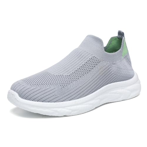 Sneaker Herren Schwarz Sommer Sportschuhe Leicht Weiche Sohle Laufschuhe MäNner Mesh Atmungsaktiv Fitness Turnschuhe Slip-On Freizeitschuhe Ohne SchnüRen Outdoor von LOIJMK