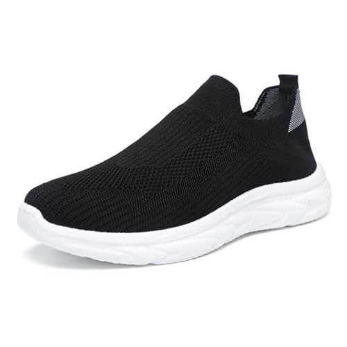 Sneaker Herren Schwarz Sommer Sportschuhe Leicht Weiche Sohle Laufschuhe MäNner Mesh Atmungsaktiv Fitness Turnschuhe Slip-On Freizeitschuhe Ohne SchnüRen Outdoor von LOIJMK