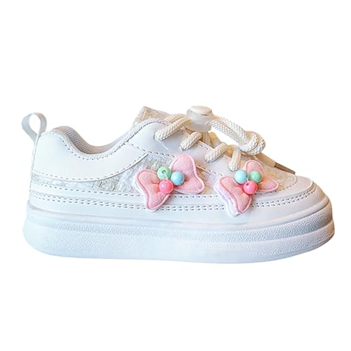 Sneaker Kinder 33, Hallenschuhe Mädchen Schnürschuhe Atmungsaktiv Turnschuhe Sportschuhe Cute Kinderschuhe Low Top Halbschuhe Laufschuhe Hallenturnschuhe rutschfeste Barfussschuhe Barfußschuhe von LOIJMK