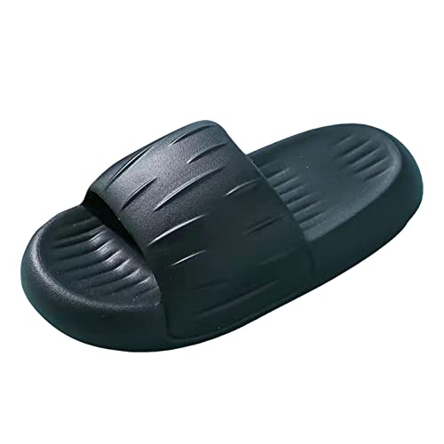 Sommer-Frauen-Bequeme kühle Hausschuhe mit dicken Sohlen für Innenhaus-Badezimmer-Hausschuhe Boot Herren Schuhe (Black, 40) von LOIJMK