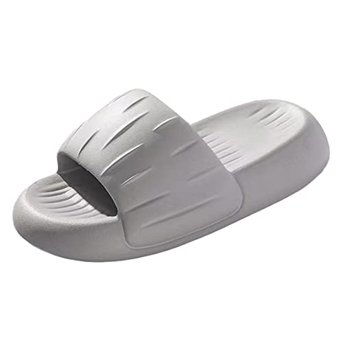 Sommer-Frauen-Bequeme kühle Hausschuhe mit dicken Sohlen für Innenhaus-Badezimmer-Hausschuhe Boot Herren Schuhe (Grey, 40) von LOIJMK