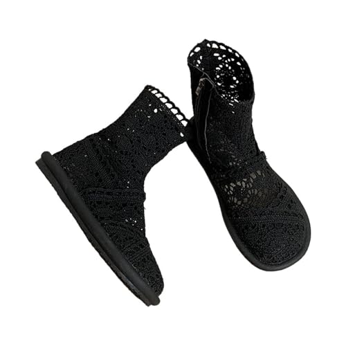Stiefeletten Damen Atmungsaktiv Mesh Stiefel Kurzstiefel Flache Halbstiefel Schlupfstiefel Damenstiefel Sommerschuhe Freizeitschuhe Strandschuhe Sommerstiefel Weitschaftstiefel Boots Badeschuhe von LOIJMK