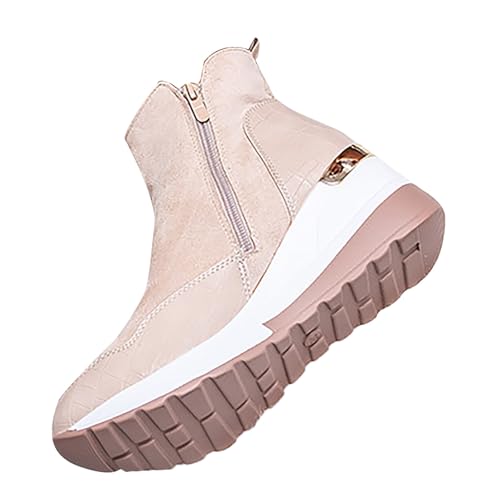 Stiefeletten Damen Plateau Kurzstiefel Motorrad Biker Boots Damenstiefel Halbstiefel Arbeiten Ski Outdoor Boots Winterboots Schneestiefel Winterschuhe Herbst Winter Schlupfstiefel Winterstiefel von LOIJMK