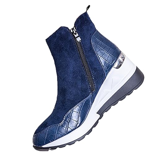Stiefeletten Damen Plateau Kurzstiefel Motorrad Biker Boots Damenstiefel Halbstiefel Arbeiten Ski Outdoor Boots Winterboots Schneestiefel Winterschuhe Herbst Winter Schlupfstiefel Winterstiefel von LOIJMK
