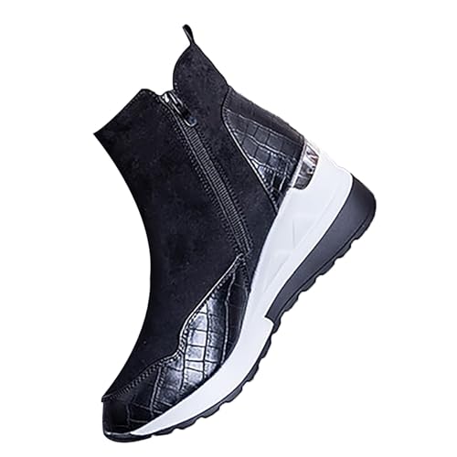 Stiefeletten Damen Plateau Kurzstiefel Motorrad Biker Boots Damenstiefel Halbstiefel Arbeiten Ski Outdoor Boots Winterboots Schneestiefel Winterschuhe Herbst Winter Schlupfstiefel Winterstiefel von LOIJMK