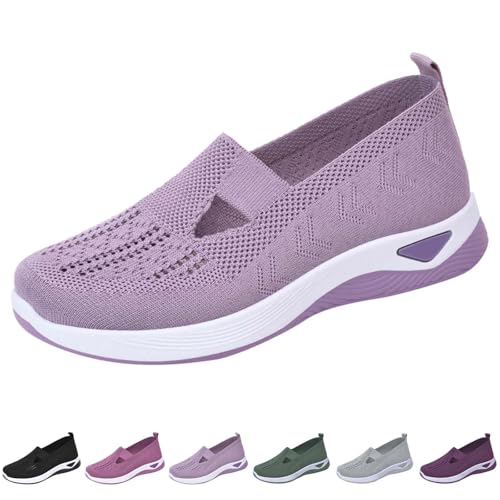 Turnschuhe mit Plateau Damen Schwarz, Sneaker Atmungsaktiv Turnschuhe Leicht Laufschuhe Bequem Atmungsaktiv Orthopädische Schuhe Diabetiker Schuhe Outdoor Walkingschuhe Sportschuhe von LOIJMK