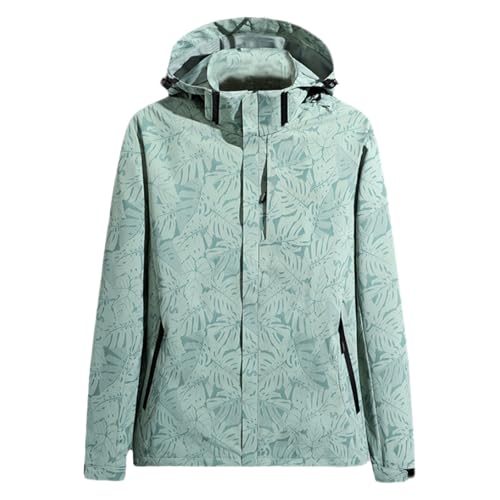 Übergangsjacke Damen Schwarz Lang: Regenjacke Windbreaker Große Größe Leicht Regenmantel Outdoorjacke Wasserdicht Kapuzenjacke Trenchcoat mit Kapuze Sport Softshelljacke Regenjacken von LOIJMK