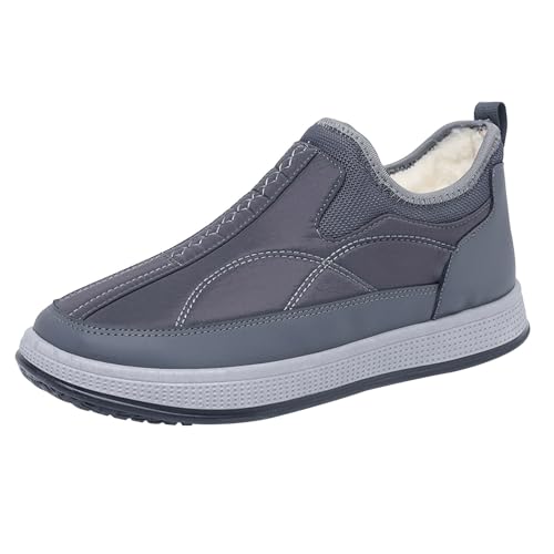 Walking Schuhe Herren Breit - Orthopädische Schuhe Herren Extra Weit Und Weiche Sohle Baumwoll Halbschuhe Hineinschlüpfen Senioren Freizeitschuhe Gefüttert Flacheschuhe Kurzstiefel Warme Sneaker von LOIJMK