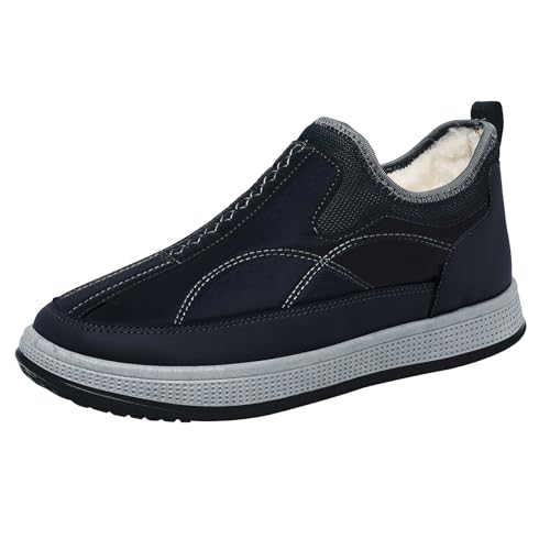 Walking Schuhe Herren Breit - Orthopädische Schuhe Herren Extra Weit Und Weiche Sohle Baumwoll Halbschuhe Hineinschlüpfen Senioren Freizeitschuhe Gefüttert Flacheschuhe Kurzstiefel Warme Sneaker von LOIJMK