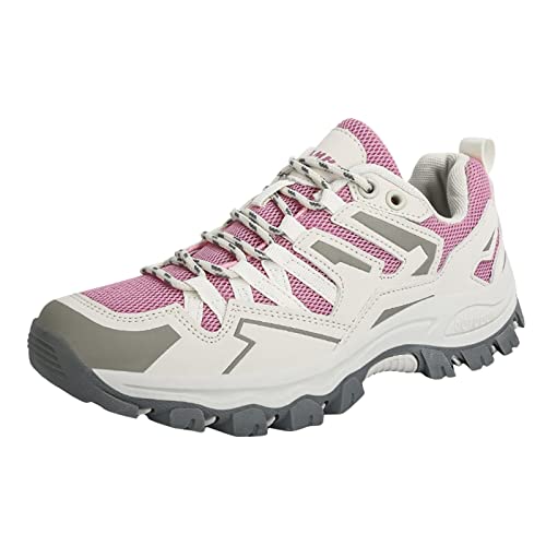 Wanderschuhe Damen Leicht Hoch Trekkingschuhe Frauen Runde Zehe Weiche Sohle Outdoor-Walking-Shoes Lace Up rutschfeste Freizeitschuhe Herbst Winter Sportschuhe Atmungsaktive von LOIJMK