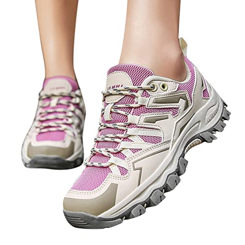 Wanderschuhe Damen Leicht Hoch Trekkingschuhe Frauen Runde Zehe Weiche Sohle Outdoor-Walking-Shoes Lace Up rutschfeste Freizeitschuhe Herbst Winter Sportschuhe Atmungsaktive Wanderschuhe Damen Leicht Hoch Trekkingschuhe Frauen Runde Zehe Weiche Sohle Outdoor-Walking-Shoes Lace Up rutschfeste Freizeitschuhe Herbst Winter Sportschuhe Atmungsaktive von LOIJMK