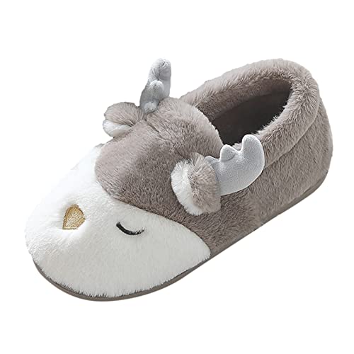 Warme Hausschuhe Damen Elch Pantoffeln Plüsch Slippers Schlappen Geschlossen Hausschuhe Tiere Pantoletten Flauschig Hüttenschuhe Memory Foam Hausschlappen Gefütterte Hauspantoffeln Filzpantoffeln von LOIJMK
