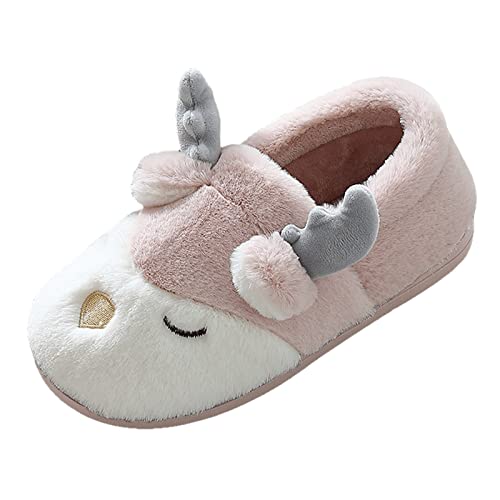 Warme Hausschuhe Damen Elch Pantoffeln Plüsch Slippers Schlappen Geschlossen Hausschuhe Tiere Pantoletten Flauschig Hüttenschuhe Memory Foam Hausschlappen Gefütterte Hauspantoffeln Filzpantoffeln von LOIJMK