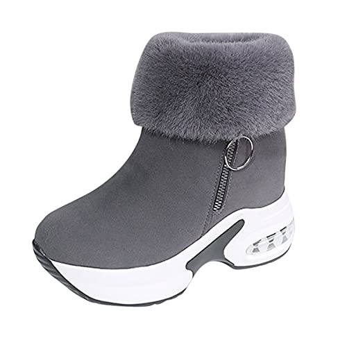 Winterboots Damen Gefüttert Kurzstiefel Winterschuhe Plateau Stiefeletten Wanderschuhe Trekkingschuhe Rutschfest Arbeitsschuhe Sportschuhe Warm Winter Boots Sneaker Thermostiefel Schlupfstiefel von LOIJMK