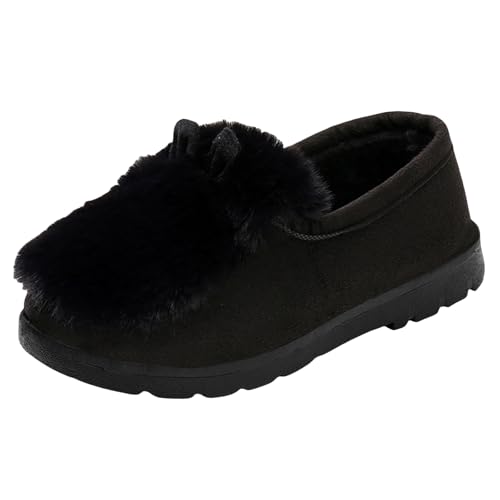Winterschuhe Damen Gefüttert Loafer Slip On Schuhe Warm Halbschuhe Damenschuhe Flache Arbeitsschuhe Herbst Winter Boots Schlupfschuhe Bootschuhe Freizeitschuhe Walkingschuhe Sneakers von LOIJMK