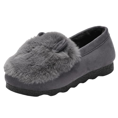 Winterschuhe Damen Gefüttert Loafer Slip On Schuhe Warm Halbschuhe Damenschuhe Flache Arbeitsschuhe Herbst Winter Boots Schlupfschuhe Bootschuhe Freizeitschuhe Walkingschuhe Sneakers von LOIJMK