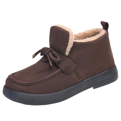 Winterschuhe Damen Slip On Schuhe Gefüttert Loafer Warm Halbschuhe Herbst Winter Boots Schlupfschuhe Damenschuhe Flache Arbeitsschuhe Bootschuhe Hauschuhe Freizeitschuhe Walkingschuhe Sneakers von LOIJMK