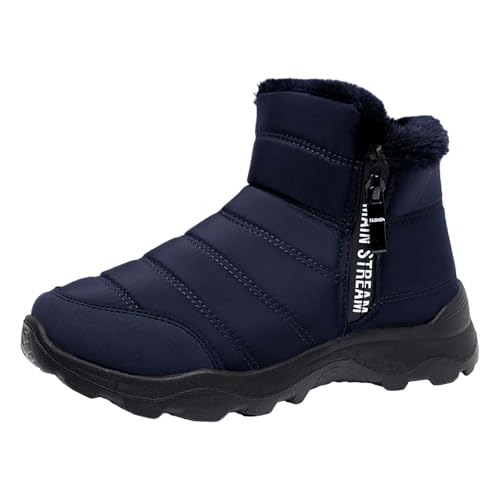 Winterschuhe Damen Winterboots Gefüttert Schneestiefel Wasserdicht Winterstiefel Schlupfstiefel Kurzstiefel Rutschfest Thermostiefel Warm Winter Ankle Boots Damenstiefel Stiefeletten Arbeitsschuhe von LOIJMK