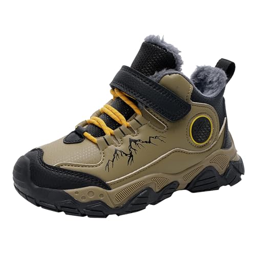 Winterstiefel Kinder Schneestiefel Warm Gefüttert Winterschuhe Wanderschuhe Mädchen Jungen Stiefel Winterboots Winter Kinderschuhe Bequem Trekking Wanderstiefel Trailrunning Schuhe Rutschfest Boots von LOIJMK