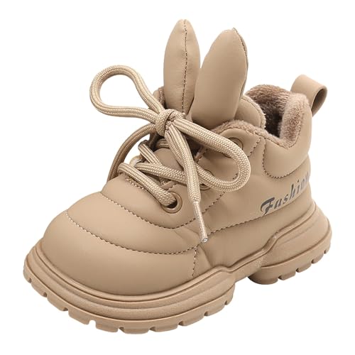 Winterstiefel Kinder Warm Gefüttert Winterschuhe Mädchen Jungen Winterboots Hase Schneestiefel Winter Kinderschuhe Schnürschuhe Rutschfest Babyschuhe Bequem Trekking Wanderstiefel Boots Stiefel von LOIJMK