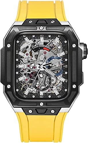 316L Edelstahl -Hülle Nachrüstungskit Fluororubber Uhrengurt ， Für die Apple Watch Band Series 7 45 mm 44 mm, Tactical Protection Metal Hülle für Männer Watch Mod Kit von LOKAXXZU