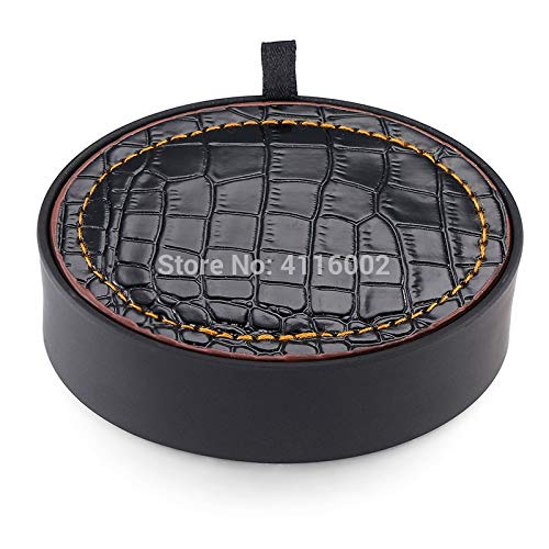 50pcs Herrenhemden Manschettenknöpfe schwarzer Samt runde PU Lederbox Herrenschmuckhalter Tragen Schachtel Geschenke Verpackung Verpackung von LOKAXXZU