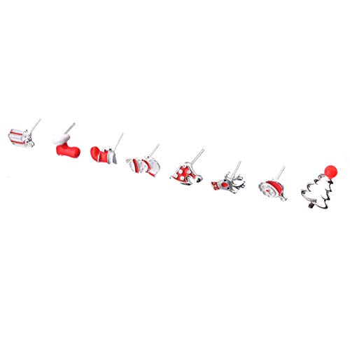 8 Paar Schöne Weihnachtsbaum -geformte Ohrstifte für Frauen Mädchen Hollow Design Schmuck Urlaub Party Schmuckzubehör Accessoires von LOKAXXZU
