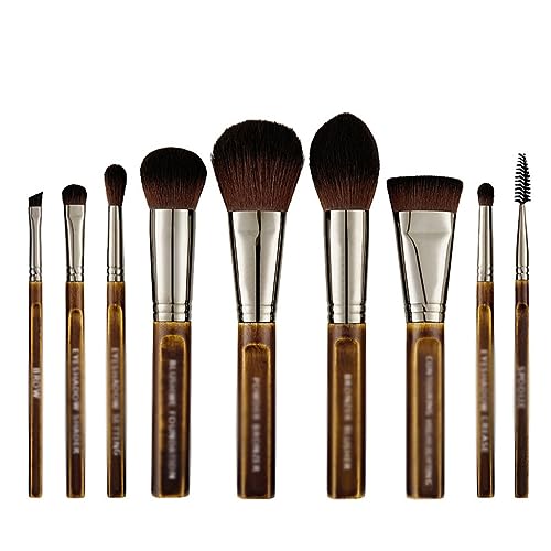 9 hölzerne Make -up -Bürstenset Atmosphärische Vintage Lidschatten Make -up -Pinsel -Set Beauty -Werkzeuge von LOKAXXZU