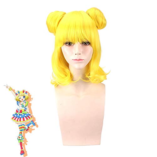 Anime Pripara Minami Mirei Cospaly Perücken hitzebeständige synthetische kurze lockige Haarperücke und zwei Brötchen für Party Halloween Carnival PL-577 von LOKAXXZU