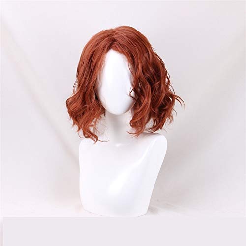Avengers Infinity War Schwarze Witwe Cosplay Hair Perücken Natasha Romanoff Cosplay Brown Curly Perücke Halloween Superhelden Frauen Kostüm von LOKAXXZU