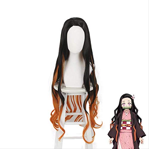 Dämon Slayer Nezuko Kamado Cosplay Perücken Kimetsu no yaiba hitzebeständiges Haar Cosplay Kostüm Perücken + kostenlose Perückenkappe von LOKAXXZU