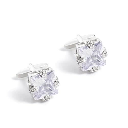 Diamantkristall Manschettenknöpfe Herrenhemd mit Manschettenknöpfen Anzugzubehör verschönt von LOKAXXZU