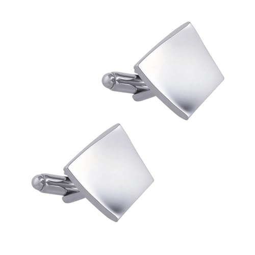 Diamond Silber glattes, schlichter Kupfermanschettenknöpfe für Männer Französisch-Hemd Manschettenknöpfe (Weißfrucht-Pfirsich5) von LOKAXXZU