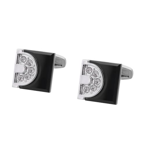 Französisches Hemd Manschettenknöpfe klarer Kristall mit tschechischen Diamantquadratschellenschalen Manschettennägeln von LOKAXXZU