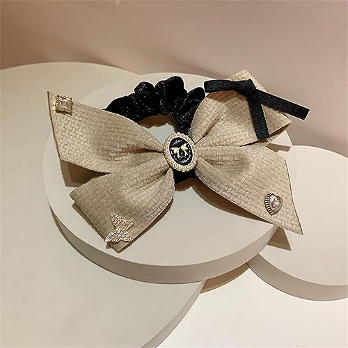 Haarzubehör in sozialen Windgrün -Samtkopfschmuck Kopfschmuck Strass Pearl Hair (schwarz) von LOKAXXZU